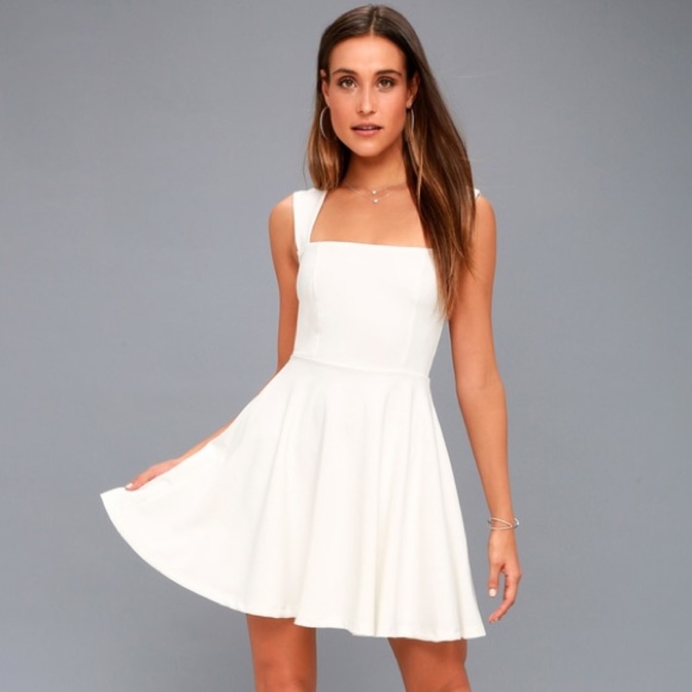 NWT Lulu’s White Skater Dress